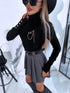 Blouse with snap buttons "CHANCE W2411" - BLACK